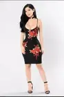 NWT Fashion Nova Close Enough Floral Black Red Dress Xs