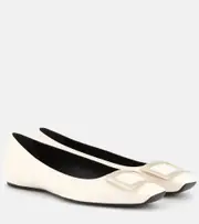 [Roger Vivier] Roger Vivier Trompette patent leather ballet flats AU 10 white
