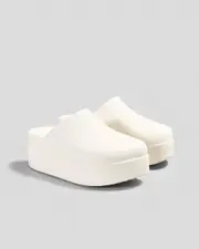 [Crocs] Crocs Women's Dylan Platform Clogs Shoes in Chalk White Size M9W11 M9W11 Chalk White