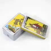 The Rider Tarot Complete 78 Card Deck With Tin Box Container & Paper Guide Book