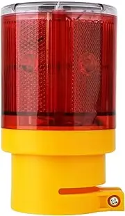 Aolyty LED Solar Strobe Security Light, Warning Light, IP65 Waterproof Traffic Lamp, Signal Beacon Lamp, Flashing Light for Construction Road Factory (Red)