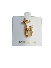 Reindeer With Red Nose Pin New