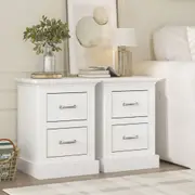 Ashford White Bedside Tables Set of 2 - Elegant Storage Solutions for Your Bedroom