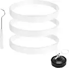 3 Pack Rubber Gaskets Replacement Seal White Ring for Nutri Ninja Blender Replac