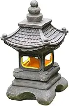 Garden Ornaments Outdoor, Garden Lamp Solar Power Pagoda Lantern Tower Decorative Ornaments Garden Courtyard Resin Artifact Solar Lamp