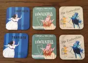 Three Operas Caricature Cartoon 6 Beverage Coasters Mozart Verdi Wagner 4x4”