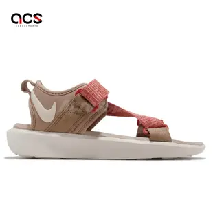 Nike 涼鞋 Wmns Vista Sandal 女鞋 米咖 紅 撞色 休閒 魔鬼氈 DJ6607-200