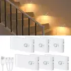 Motion Sensor Night Light Rechargeable Stair Lights Indoor Warm White Motion