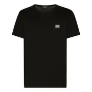 [Dolce & Gabbana] Dolce & Gabbana Logo-tag Cotton T-shirt 54 IT BLACK