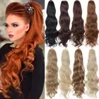 Synthetic Long Drawstring Clip in Ponytail Hair Extensions Natural Curly Wavy US