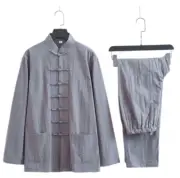 Casual Tang Clothes Tai Chi Uniform Wing Chun Kung fu Suit Cotton Linen Mens Set