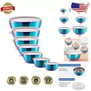 Colorful Rainbow Nesting Bowls - 7 Sizes of Stylish Stainless Steel for Storage