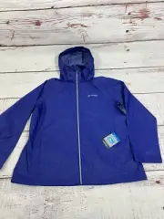 New Columbia Women’s Switchback Waterproof Windbreaker Jacket Sz Xl Blue Hiking