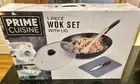 New Prime Cuisine 5 Piece 12" Carbon Steel Wok Set with Lid NEW (ec)