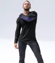 *Rufskin Olivier Rayon/Spandex Long Sleeve Tee Black - Size Large - NEW