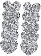 BEBEMOKO 10pcs Heart Shape Embroidery Patches Rhinestones Iron-on Sewable Applique for Craft and Comfortable Fabric