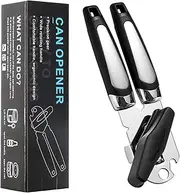 Can Opener Manual, Stainless Steel Handheld Heavy Duty Can Opener, Sharp Blade Smooth Edge, Comfortable Handle, Can Openers with Multifunctional Bottle Opener