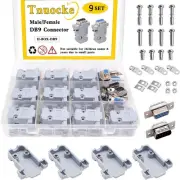 18Pack DB9 Connector Adapter Kit, 9 Pin D-SUB Male/Female Solder Cup grey