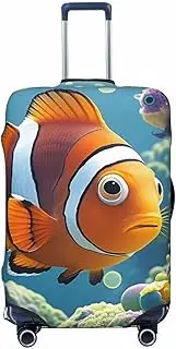 [STVYUKL] Cartoon Clown Fish (2) Luggage Cover Personalized Elastic Washable Suitcase Cover Luggage Protector Auti-Scratch Suitcase Case Protector Fits 18-32 Inch Luggage, Black, X-Large