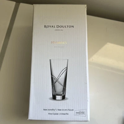 Royal Doulton Promises “With this Ring” Crystal Vase With Swarovski elements