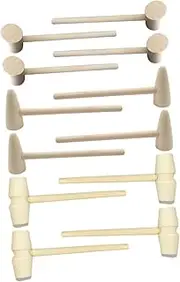 UPKOCH 15Pcs Wooden Mallets Creative Mini Hammers for Safe Natural Material Lightweight and for Montessori Play and Cake Decorating Fun Educational