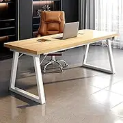 Computer Desk, Rustic Executive Home Office Desk for Bedroom, Industrial Wooden Computer Table for Study Writing Work, Modern PC Student Simple Gaming Desk Easy to Assemble,B,120cm