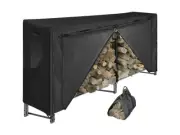 Indoor & Outdoor Firewood Rack with Waterproof Cover - Heavy Duty Log Storage an