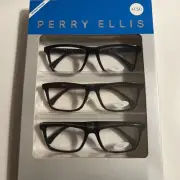 Perry Ellis Premium Reading Glasses for Men 3 Pack +1.50 BLACK & BROWN NIB