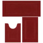 Bathroom Runner Rugs Set of 3 Ultra Soft Wide Bath Mats with U Shaped Toilet