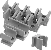 FRCOLOR 24 Pcs Wheelchair Toilet Seat Tube Clamp U-shaped Tighten Clip Toilet Seat Pad Bracket Clips Wheelchair Pipe Fastening Clamp Commode Chair Accessory U Shape Holder Grey Pp