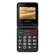 Aspera F50 4G Flip Phone (2.4'', 128MB/48MB) - Midnight Black