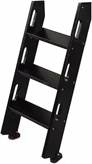 Black Solid Wood Bunk Ladder for Rv Bed, Non-Slip Safety Twin Step Ladders, Heavy Duty Slanted Ladder for Adults Dorm Trailer (Size : 4-Step 125cm) (3)