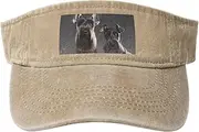 [RLDOBOFE] Sun Visor Hat Adjustable Empty Top Baseball Cap Cute schnauzer dog Sun Hats for Women Men Sports Hats Summer Beach Cap