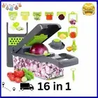 Vegetable Chopper Fruit Salad Mandolin Slicer Food Dicer Cutter Peeler 16 in 1