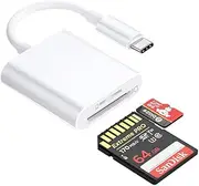 2 in 1 USB C SD Card Reader Portable USB C Thunderbolt OTG Phone Camera Type C to Micro SD TF SDXC SDHC Viewer Memory Card Reader Adapter Charging Compatible with MacBook, iPad, Samsung, Android,Camera,iMac