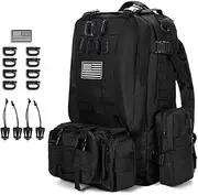 [CALUOMATT] Military Tactical Backpack for Men, Black Military Backpack for Men and Women, Bug out Bag Tactical Bag