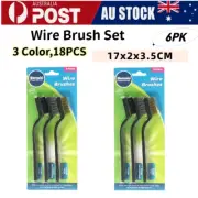 18PCS Stainless Steel Brass Scrub Brushes Metal Remover Mini Wire Brush Set AU