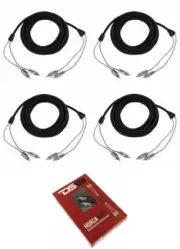 4 x DS18 20 ft 2 Channel Shielded Twisted RCA PRO Audio Cable Amp Cable