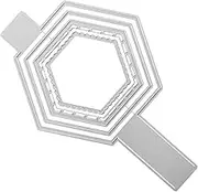 AUTSUPPL Stylish Hexagon Frame Cutting Dies Scrapbooking Dies for Card Making Sturdy Carbon Steel Easy to Clean