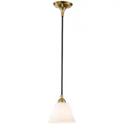Traditional Brass Cable Pendants Lights Pymble Opal Matt Glassware Cono Period Lighting