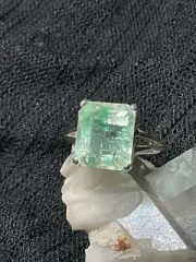 Genuine Emerald .925 Silver Ring 7