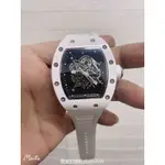 055白色陶瓷款鏤空酒桶型大錶徑男錶 機械錶 自動上鏈機械錶