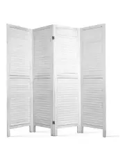 [Artiss] 4 Panel Room Divider Screen Louver 163x170cm in White