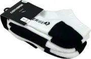 Converse Kids 3 Pk Black White No Show Cotton Cushion Athletic Sock Set XS 5-7
