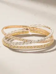 [David Yurman] David Yurman - Pavéflex 18-karat Yellow, White And Rose Gold Diamond Bracelet - M M Gold