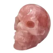 Huge Dark Rose Quartz Skull High Quality Crystal Carving 2864 Grams 6.3 Pounds