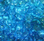 Creative Stuff Glass - 25 pcs Light Blue Medium Vase Fillers Glass Gems
