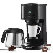 New Gourmia Single Serve + 12 Cup Drip Coffee Maker, Thermal Carafe