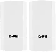 KuWFi 2-Pack Wireless Long Range WiFi Bridge 5.8G 900Mbps Point to Point Access Point Indoor/Outdoor AP CPE Kit Supports 2-3KM for PTP/PTMP…
