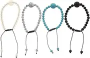 FOYTOKI Anti-Nausea Bracelet Elegant Beaded Wristband for Motion Sickness 4pcs Set